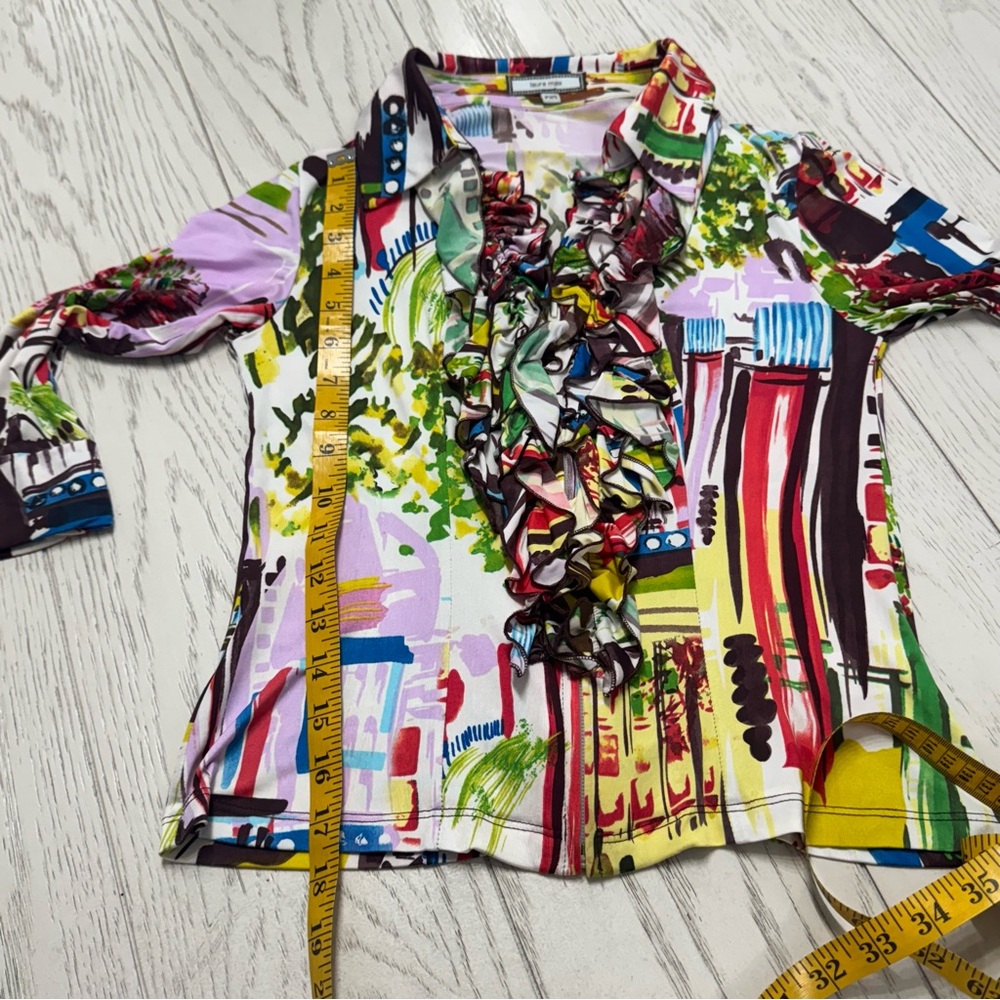 Vibrant Multicolor Ruffled Blouse - Picture 4 of 12